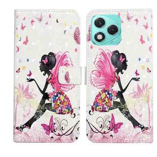 For Honor 400 Lite Global Oil Embossed 3D Drawing Leather Phone Case(Flower Fairy)
