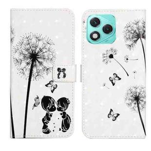 For Honor 400 Lite Global Oil Embossed 3D Drawing Leather Phone Case(Couple Dandelion)