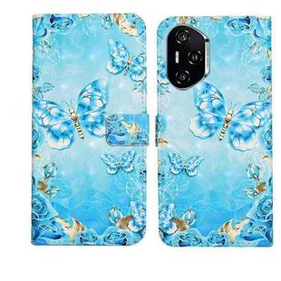 For Honor 400 Pro Global 160.8mm Oil Embossed 3D Drawing Leather Phone Case(Blue Butterflies)
