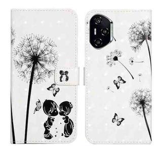 For Honor 400 Pro Global 160.8mm Oil Embossed 3D Drawing Leather Phone Case(Couple Dandelion)