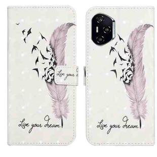 For Honor 400 Pro Global 160.8mm Oil Embossed 3D Drawing Leather Phone Case(Feather)