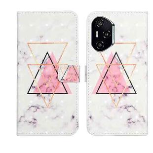 For Honor 400 Pro Global 160.8mm Oil Embossed 3D Drawing Leather Phone Case(Triangular Marble)