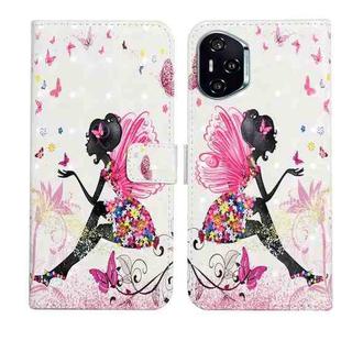 For Honor 400 Global 156.5mm Oil Embossed 3D Drawing Leather Phone Case(Flower Fairy)