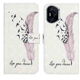 For Honor 400 Global 156.5mm Oil Embossed 3D Drawing Leather Phone Case(Feather)