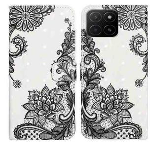 For Honor X5b Plus Oil Embossed 3D Drawing Leather Phone Case(Lace Flower)
