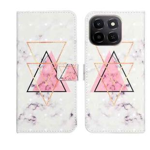 For Honor X6c 4G Oil Embossed 3D Drawing Leather Phone Case(Triangular Marble)