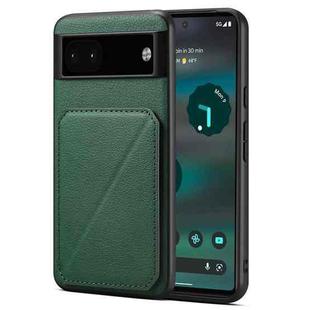 For Google Pixel 6a Denior Calf Texture Holder Electroplating Phone Case(Green)