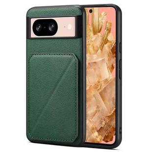 For Google Pixel 8 Denior Calf Texture Holder Electroplating Phone Case(Green)