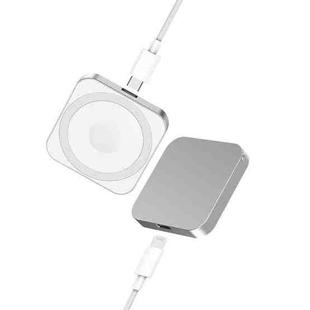For iPhone / AirPods / iWatch Series 3 in 1 Portable Wireless Charger(Silver)