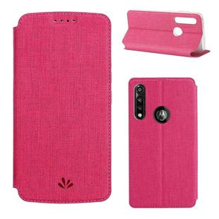 For Motorola Moto G Power ViLi Magnetic Suction Shockproof TPU + PU Horizontal Flip Protective Case with Card Slot & Holder(Rose Red)