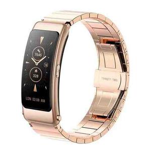 For Huawei Band 7 / 3 / Watch Fit Mini One Bead Butterfly Buckle Stainless Steel Watch Band(Rose Gold)