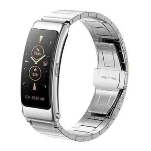 For Huawei Band 7 / 3 / Watch Fit Mini One Bead Butterfly Buckle Stainless Steel Watch Band(Silver)