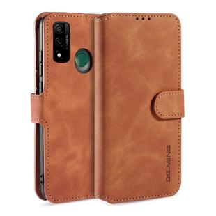 For Huawei P Smart 2020 DG.MING Retro Oil Side Horizontal Flip Case(Brown)