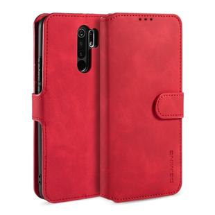 For Xiaomi Redmi 9 DG.MING Retro Oil Side Horizontal Flip Case(Red)