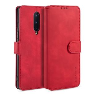 For OnePlus 8 DG.MING Retro Oil Side Horizontal Flip Case(Red)