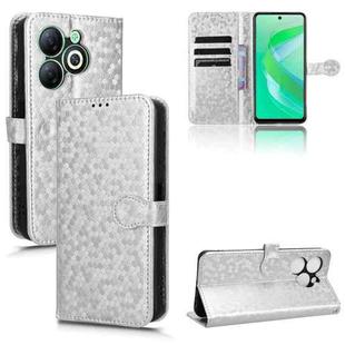 For Infinix Smart 8 Honeycomb Dot Texture Leather Phone Case(Silver)