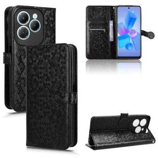 For Infinix Hot 40 / Hot 40 Pro 4G 2024 Honeycomb Dot Texture Leather Phone Case(Black)