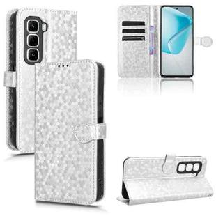 For Infinix Hot 50 Pro 4G Honeycomb Dot Texture Leather Phone Case(Silver)