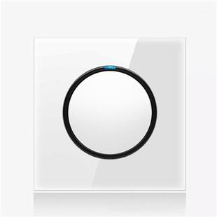 86mm Round LED Tempered Glass Switch Panel, White Round Glass, Style:One Billing Control