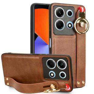 For Infinix Zero 30 4G / Zero 30 5G Wristband Leather Back Phone Case(Brown)