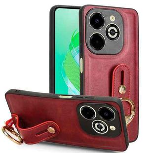 For Infinix Smart 8 Plus / Smart 8 Pro Wristband Leather Back Phone Case(Red)