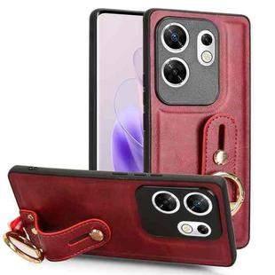 For Infinix Zero 30 4G Wristband Leather Back Phone Case(Red)