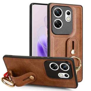 For Infinix Zero 30 4G Wristband Leather Back Phone Case(Brown)