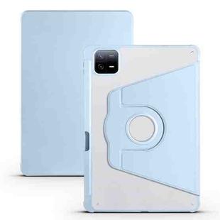 For Xiaomi Pad 6 Pro / Pad 6 Acrylic 360 Degree Rotation Holder Tablet Leather Case(Ice Blue)