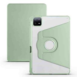 For Xiaomi Pad 6 Pro / Pad 6 Acrylic 360 Degree Rotation Holder Tablet Leather Case(Matcha Green)