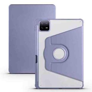 For Xiaomi Pad 6 Pro / Pad 6 Acrylic 360 Degree Rotation Holder Tablet Leather Case(Lavender Purple)