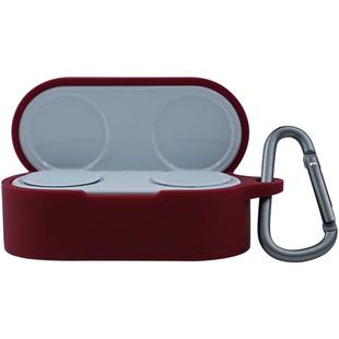 For Microsoft Surface Earbuds Anti-fall Silicone Earphone Protective Case with Hook(Wine Red)