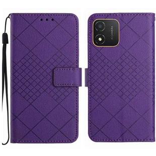 For Honor X5 4G Rhombic Grid Texture Leather Phone Case(Purple)