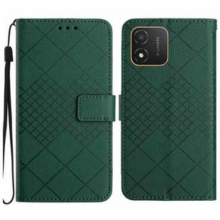 For Honor X5 4G Rhombic Grid Texture Leather Phone Case(Green)