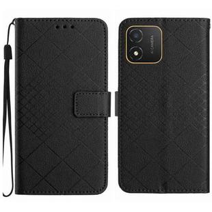 For Honor X5 4G Rhombic Grid Texture Leather Phone Case(Black)