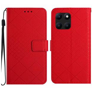 For Honor X8b Rhombic Grid Texture Leather Phone Case(Red)