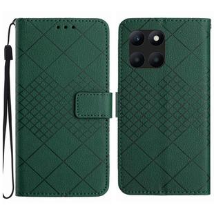 For Honor X8b Rhombic Grid Texture Leather Phone Case(Green)