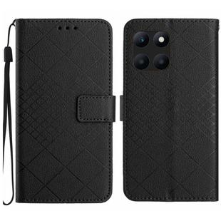 For Honor X8b Rhombic Grid Texture Leather Phone Case(Black)