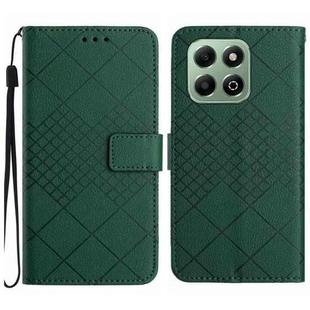 For Honor X6b Rhombic Grid Texture Leather Phone Case(Green)