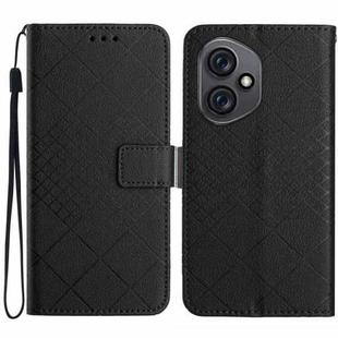 For Honor 400 Global 156.5mm Rhombic Grid Texture Leather Phone Case(Black)