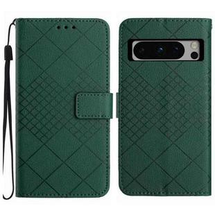 For Google Pixel 8 Pro Rhombic Grid Texture Leather Phone Case(Green)