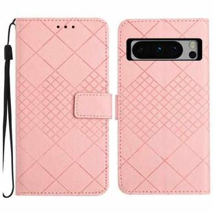 For Google Pixel 8 Pro Rhombic Grid Texture Leather Phone Case(Pink)