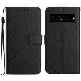 For Google Pixel 7 Pro Rhombic Grid Texture Leather Phone Case(Black)