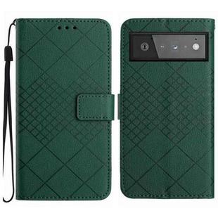 For Google Pixel 6 Pro Rhombic Grid Texture Leather Phone Case(Green)