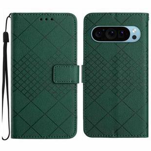 For Google Pixel 9 Pro Rhombic Grid Texture Leather Phone Case(Green)