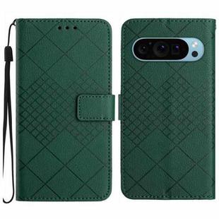 For Google Pixel 9 Pro XL Rhombic Grid Texture Leather Phone Case(Green)