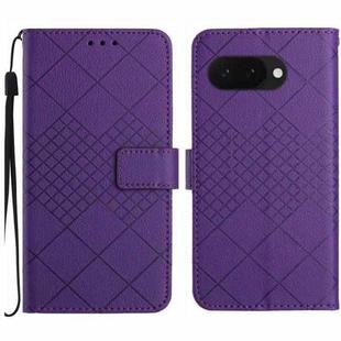 For Google Pixel 9a Rhombic Grid Texture Leather Phone Case(Purple)