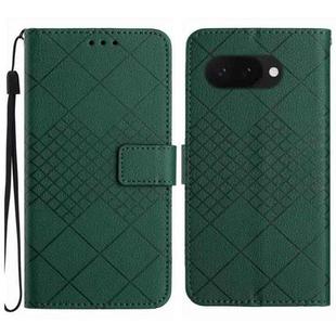 For Google Pixel 9a Rhombic Grid Texture Leather Phone Case(Green)