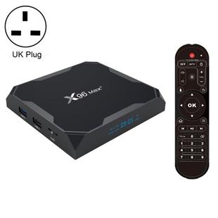 X96 max+ 4K Smart TV Box with Remote Control, Android 9.0, Amlogic S905X3 Quad-Core Cortex-A55,2GB+16GB, Support LAN, AV, 2.4G/5G WiFi, USBx2,TF Card, UK Plug