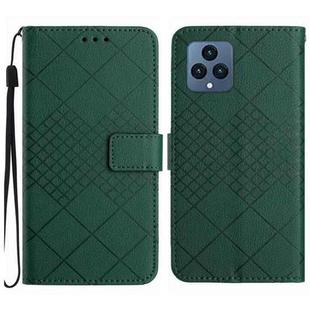 For T-Mobile Revvl 6 5G / T Phone 5G Rhombic Grid Texture Leather Phone Case(Green)