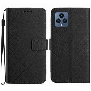 For T-Mobile Revvl 6 5G / T Phone 5G Rhombic Grid Texture Leather Phone Case(Black)